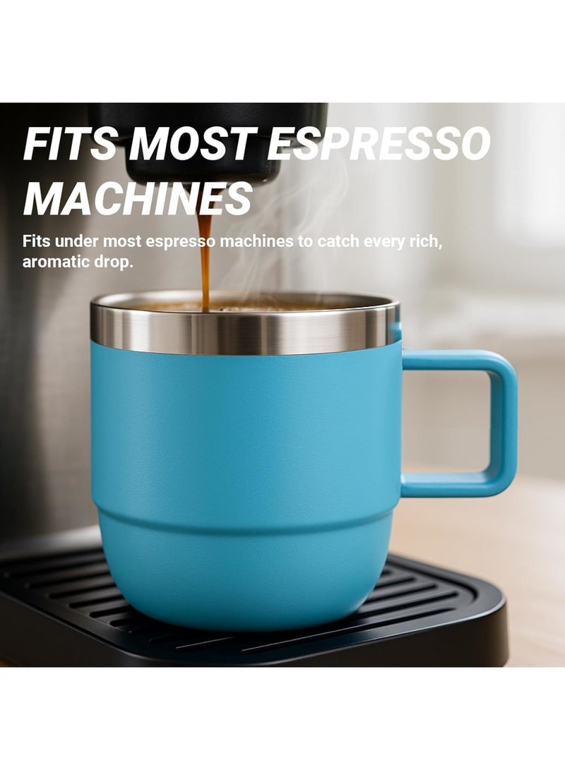 SYOSI Espresso Mug with Handle, 6 oz Stainless Steel Coffee Cup with Ceramic Lining Double Wall Vacuum Insulated, Stackable Dishwasher Safe Tumbler for Home Office Espresso Machine, 2 Pack Black White - Image 5