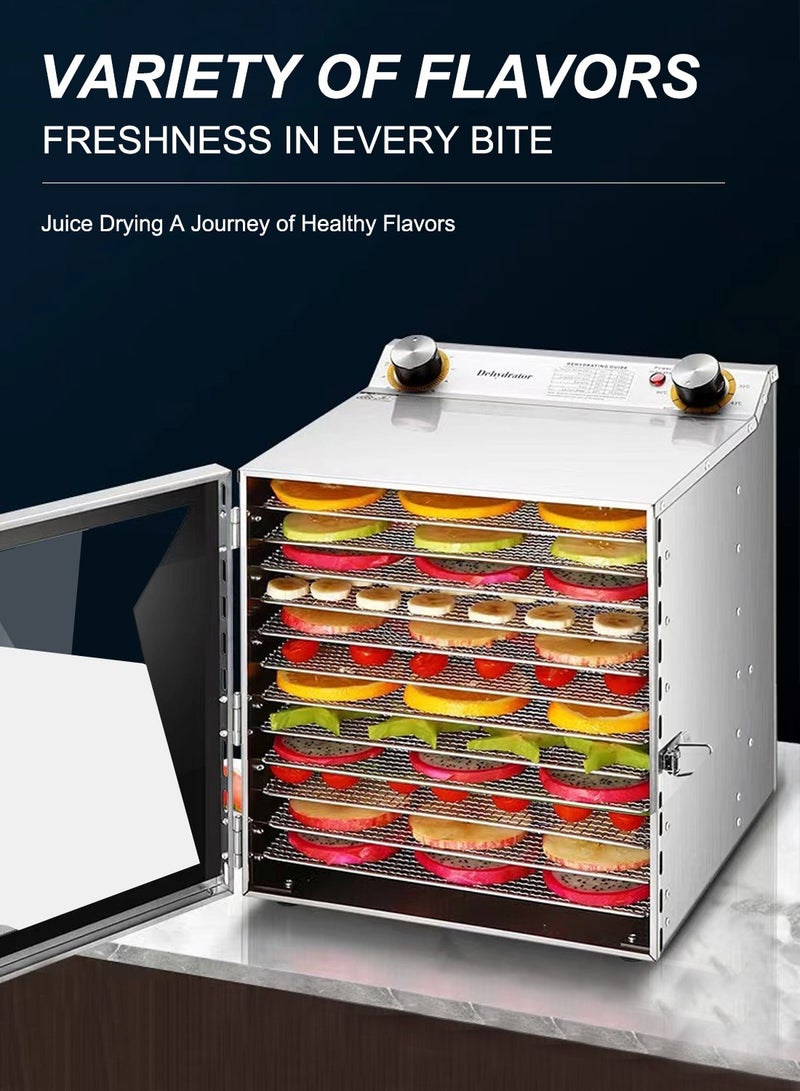 Glanfen Food Dehydrator, 12 Stainless Steel Trays Dehydrators for Food and Jerky, Herbs, Fruit, Dehydrator Machine with Timer and Temperature Control - Image 4