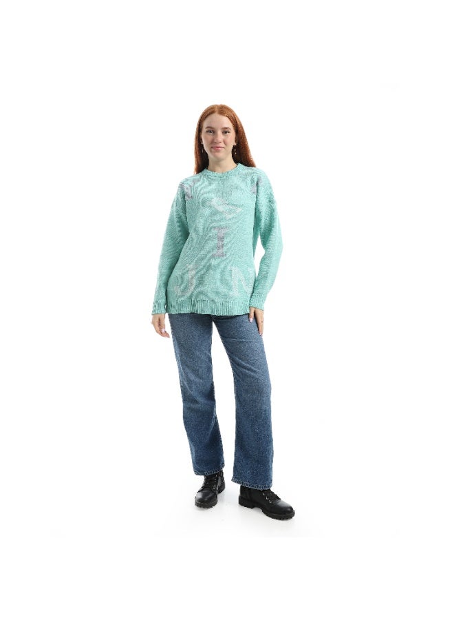 سيزار بلوفر حريمي صوف مزود بنقش حروف انجليزية - Image 3