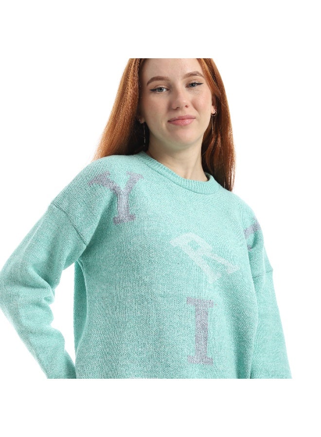 سيزار بلوفر حريمي صوف مزود بنقش حروف انجليزية - Image 4