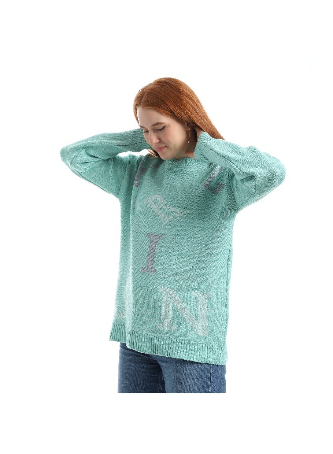 سيزار بلوفر حريمي صوف مزود بنقش حروف انجليزية - Image 5