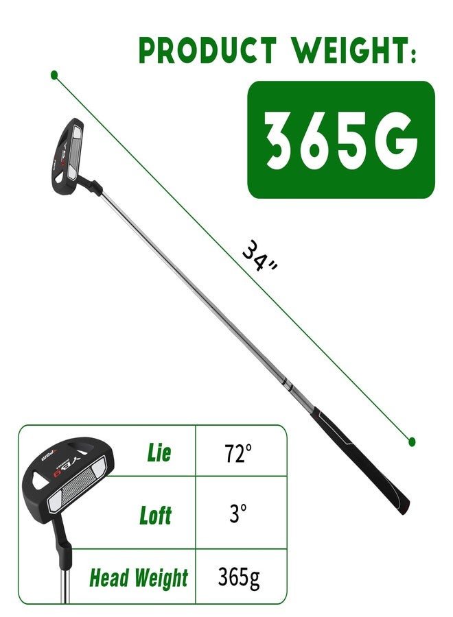 PGM Golf Putter for Men & Women – High MOI Mallet Putter with Stepped Steel Shaft, Alignment Line & Low Center of Gravity – Anti-Twist Design for Smooth Accurate Putting – 34 Inch - Image 2