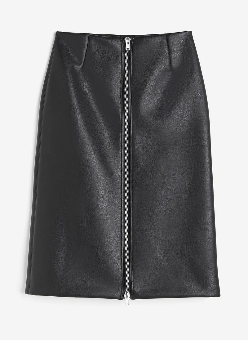 H&M Coated Pencil Skirt