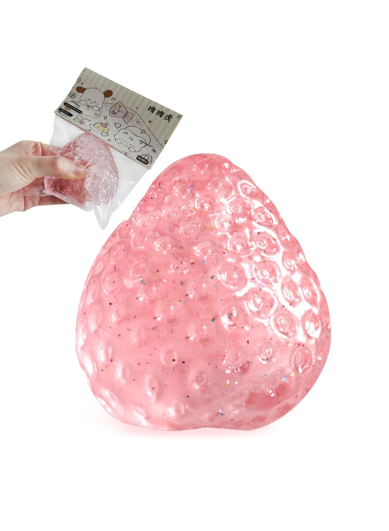 لعبة فيدجيت ستريس بفاكهة الفراولة | لعبة كرة الفراولة الناعمة | لعبة تخفيف التوتر الحسي | ألعاب تخفيف التوتر | هدايا عيد الميلاد وعيد الفصح (وردي) - Image 1