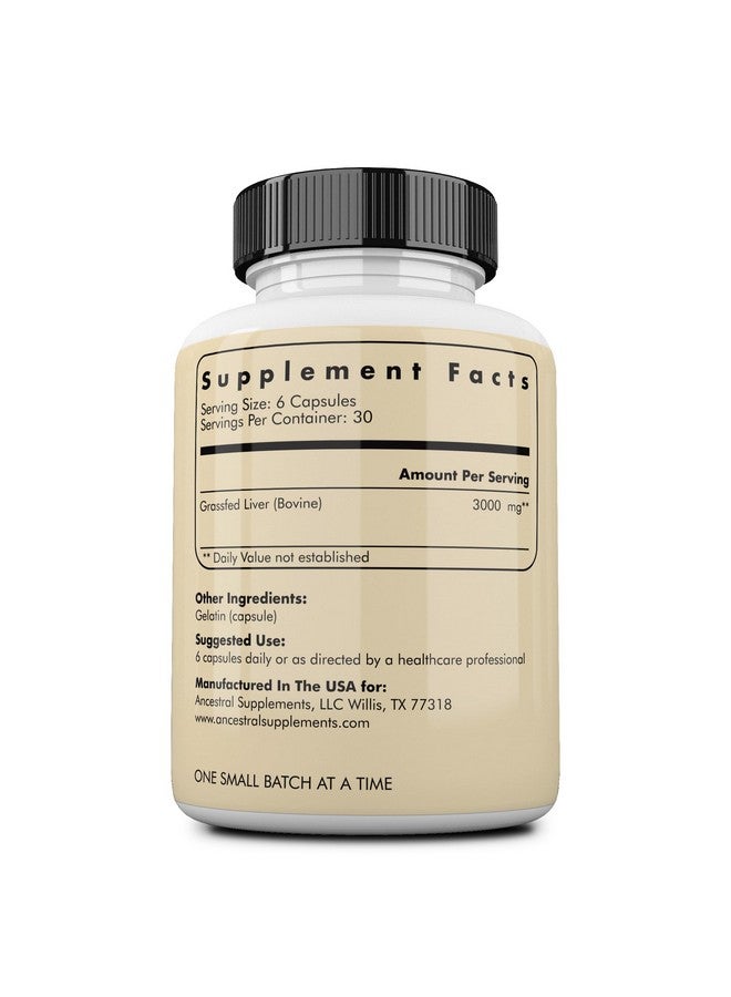 Ancestral Supplements Grass Fed Beef Liver 180 Capsules, Supports Energy Production, Detoxification, Digestion, Immunity and Full Body Wellness, Non-GMO, Freeze Dried Liver Health Supplement - Image 2