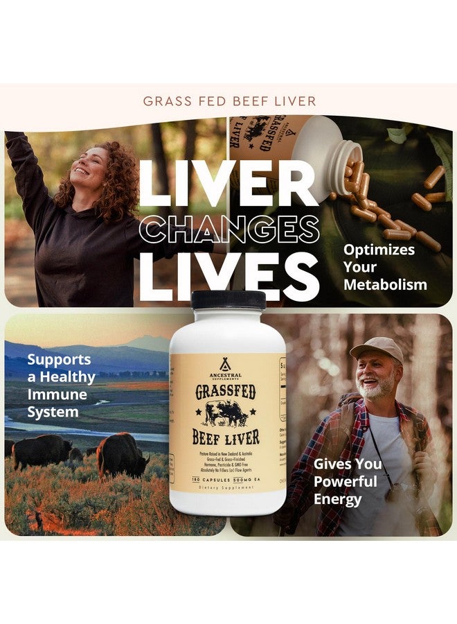Ancestral Supplements Grass Fed Beef Liver 180 Capsules, Supports Energy Production, Detoxification, Digestion, Immunity and Full Body Wellness, Non-GMO, Freeze Dried Liver Health Supplement - Image 3