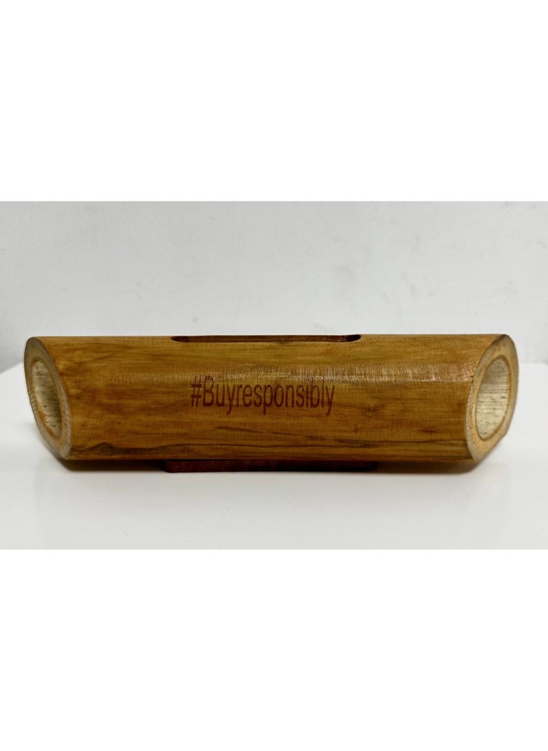 Buy Responsibly Bamboo Portable Speaker - Outdoor Mini Speaker - Compatible with Mobiles and tablets - Eco-Friendly Materials (Wooden Matt Engraved)