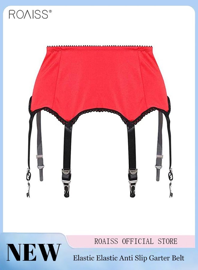 roaiss Fashion Lace Garter Belts/High Waist Garter 6 Metal Clips Reusable For Women's Stocks - Image 1