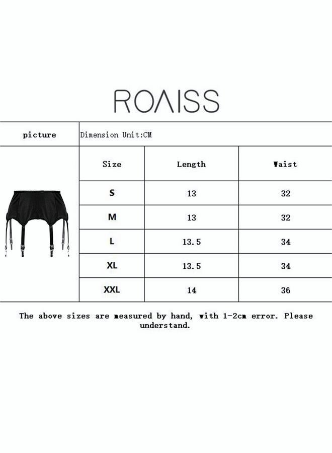 roaiss Fashion Lace Garter Belts/High Waist Garter 6 Metal Clips Reusable For Women's Stocks - Image 2