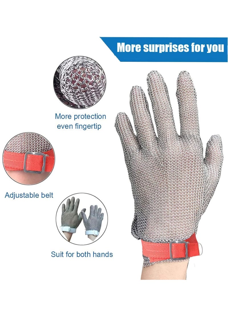 Y&D Cut Resistant Gloves Stainless Steel Wire Metal Mesh Butcher Safety Work for Cutting, Slicing Chopping and Peeling - Image 3