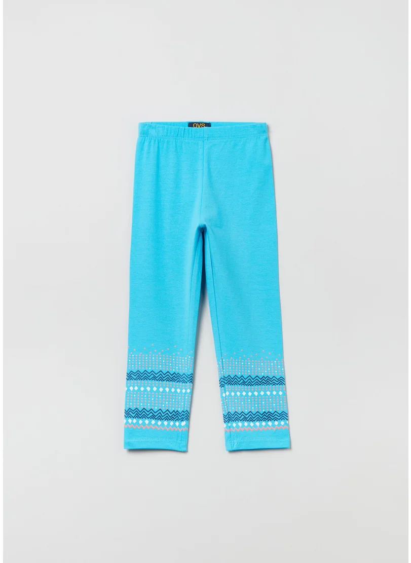 او في اس Three-Quarter Leggings With Print