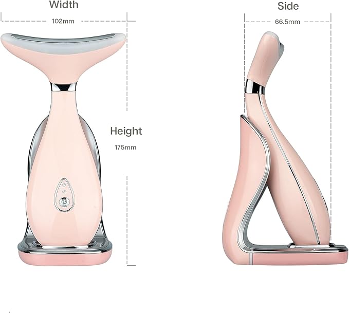 VRAIKO Lily Neck Face Massager Face Sculpting Tool Skin Rejuvenation Device with Thermal Triple Action LED and Vibration for AntiAging Lifting and Tightening Sagging Skin Pink