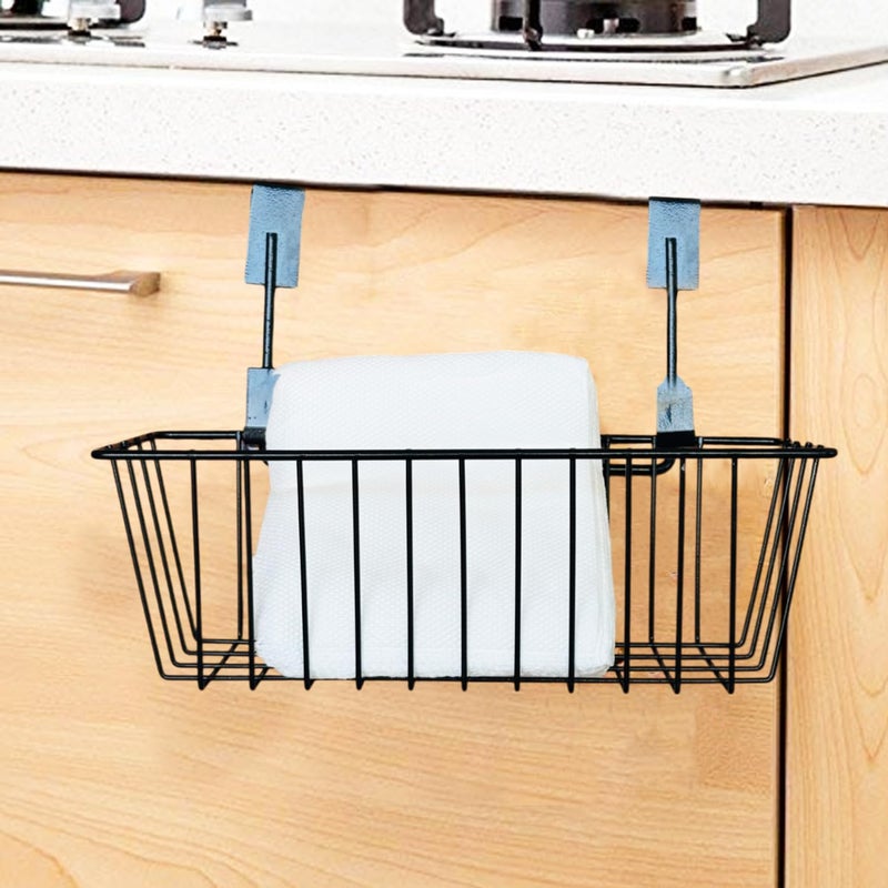 Go Hooked Hanging Storage Basket Cabinet Door Organiser Over Door Kitchen Cabinet Storage Basket Rack Holder Hanging Organiser Space Saving Versatile Heavy Duty Sleek and Sturdy Pack of 1 - Image 1