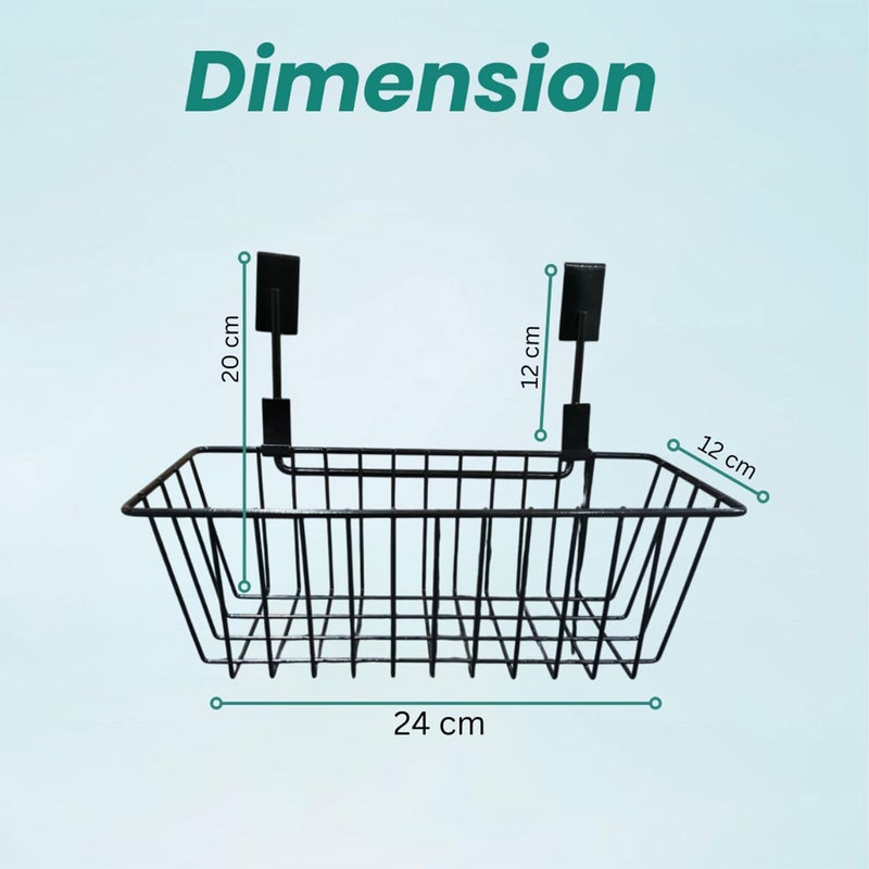 Go Hooked Hanging Storage Basket Cabinet Door Organiser Over Door Kitchen Cabinet Storage Basket Rack Holder Hanging Organiser Space Saving Versatile Heavy Duty Sleek and Sturdy Pack of 1 - Image 2