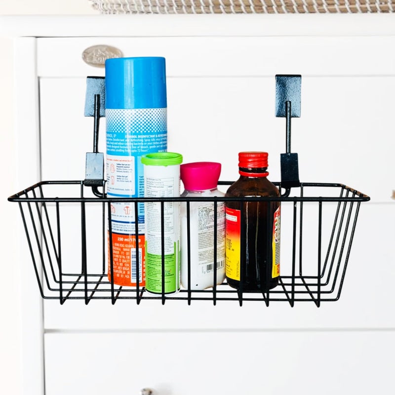 Go Hooked Hanging Storage Basket Cabinet Door Organiser Over Door Kitchen Cabinet Storage Basket Rack Holder Hanging Organiser Space Saving Versatile Heavy Duty Sleek and Sturdy Pack of 1 - Image 4