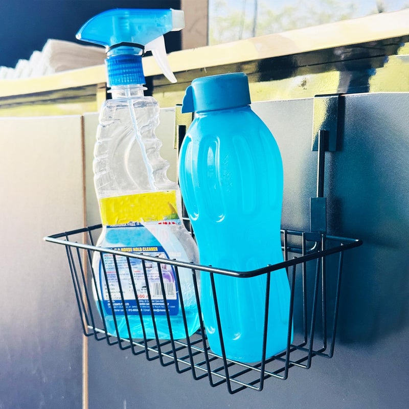 Go Hooked Hanging Storage Basket Cabinet Door Organiser Over Door Kitchen Cabinet Storage Basket Rack Holder Hanging Organiser Space Saving Versatile Heavy Duty Sleek and Sturdy Pack of 1 - Image 3