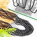 EOBOH 144PCS Bead Necklace Black Mardi Gras Bead Necklace Party Favors 33 Metallic Mardi Gras Round Beaded Bulk Festival Parade Throw Accessories for Mardi Gras Carnival Halloween Party Supplies Decor - Image 4