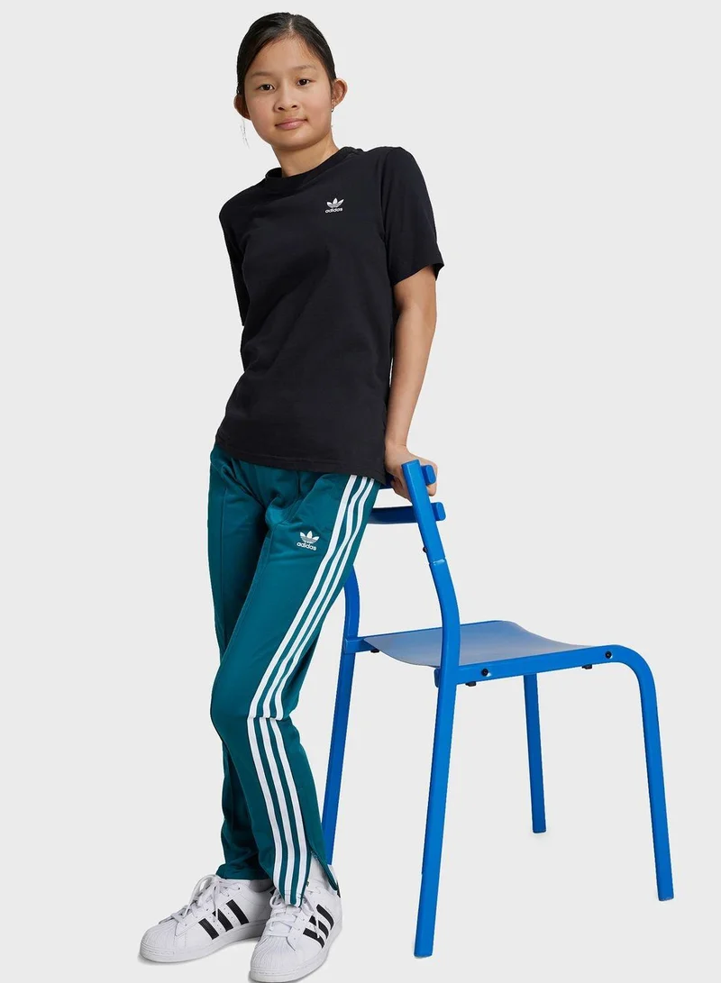 Adidas Originals teal SST TP OPEN HEM Blue Originals Kids PANTS for Women | Best Price UAE