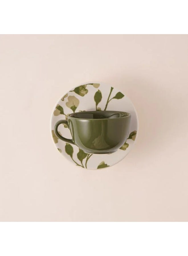 Nice Store Rio Leaf 20 Pieces Porcelain Dinner Set – Elegant Green Leaf Design, Durable Brazilian Porcelain Tableware for 4 Persons – Includes Dinner Plates, Side Plates, Bowls, Cups & Saucers – Perfect for Everyday Dining, Family Meals & Special Occasions - Image 5