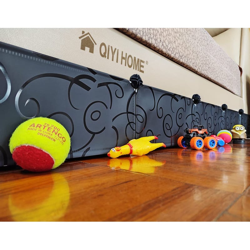 QIYIHOME Under Bed Blocker for Pets Stop Things Going Under Bed or Sofa Couch Underneath Bed Bumper for Cats Dogs Easy to InstallTotal 83 Length 7 Height Black
