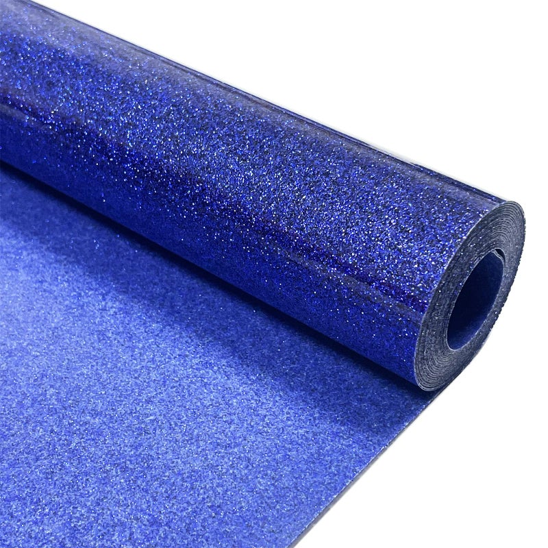 MerryMade Blue Glitter Heat Transfer Vinyl 12 x 8 ft HTV for Shirts Glitter HTV for All Cutter Machine Easy to Cut Weed for Heat Vinyl Design Navy Blue - Image 3