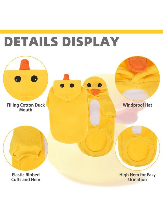 كولتيل ملابس زي بطة الكلاب من KOOLTAIL، ملابس مضحكة للكلاب، سترة صوفية بقلنسوة، معاطف لطيفة للحيوانات الأليفة في الهالوين مع فتحة للمقود للكلاب الصغيرة والمتوسطة والكبيرة، أصفر S - Image 5