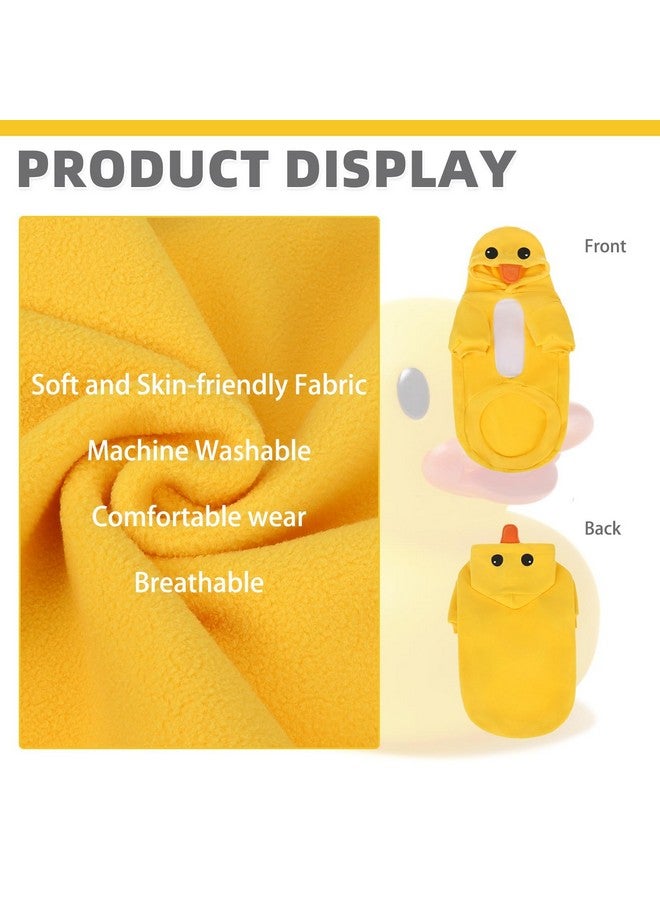 كولتيل ملابس زي بطة الكلاب من KOOLTAIL، ملابس مضحكة للكلاب، سترة صوفية بقلنسوة، معاطف لطيفة للحيوانات الأليفة في الهالوين مع فتحة للمقود للكلاب الصغيرة والمتوسطة والكبيرة، أصفر S - Image 3