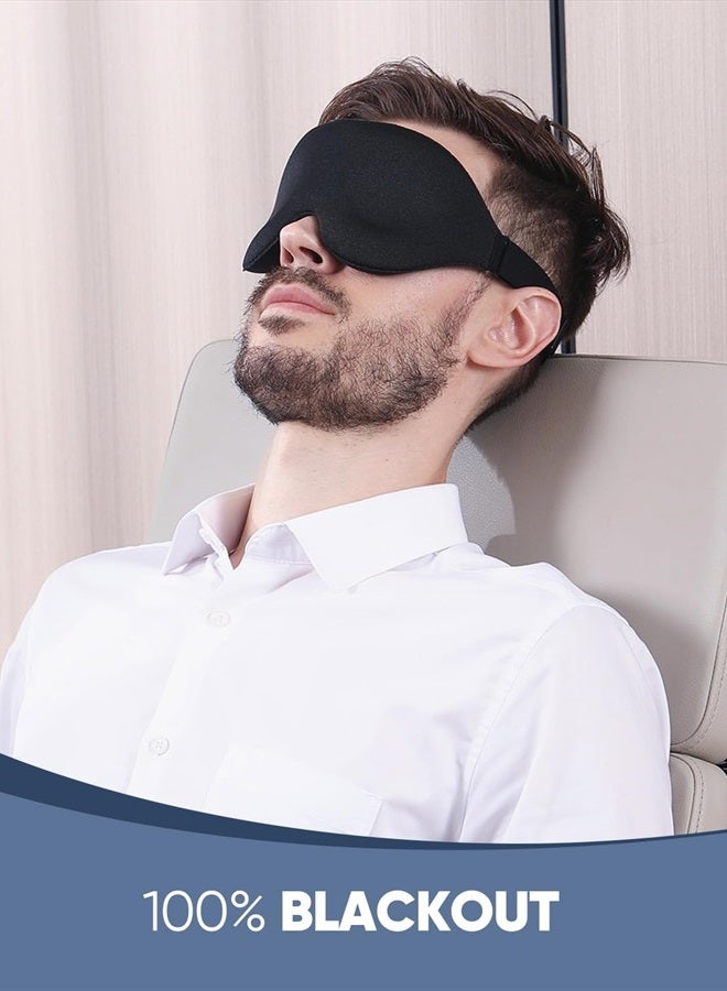 MZOO Sleep Mask for Side Sleeper Women Men, Updated Design 100% Light Blocking Eye Mask, 3D Contoured Blindfold for Sleeping, Breathable & Soft Eye Shade for Travel Meditation Nap, Black - Image 4