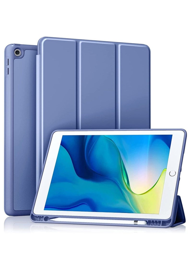iPad 9th/8th/7th Generation case (2021/2020/2019) iPad 10.2-Inch Case with Pencil Holder [Sleep/Wake] Slim Soft TPU Back Smart Magnetic Stand Protective Cover Cases (Blue Purple) - Image 1