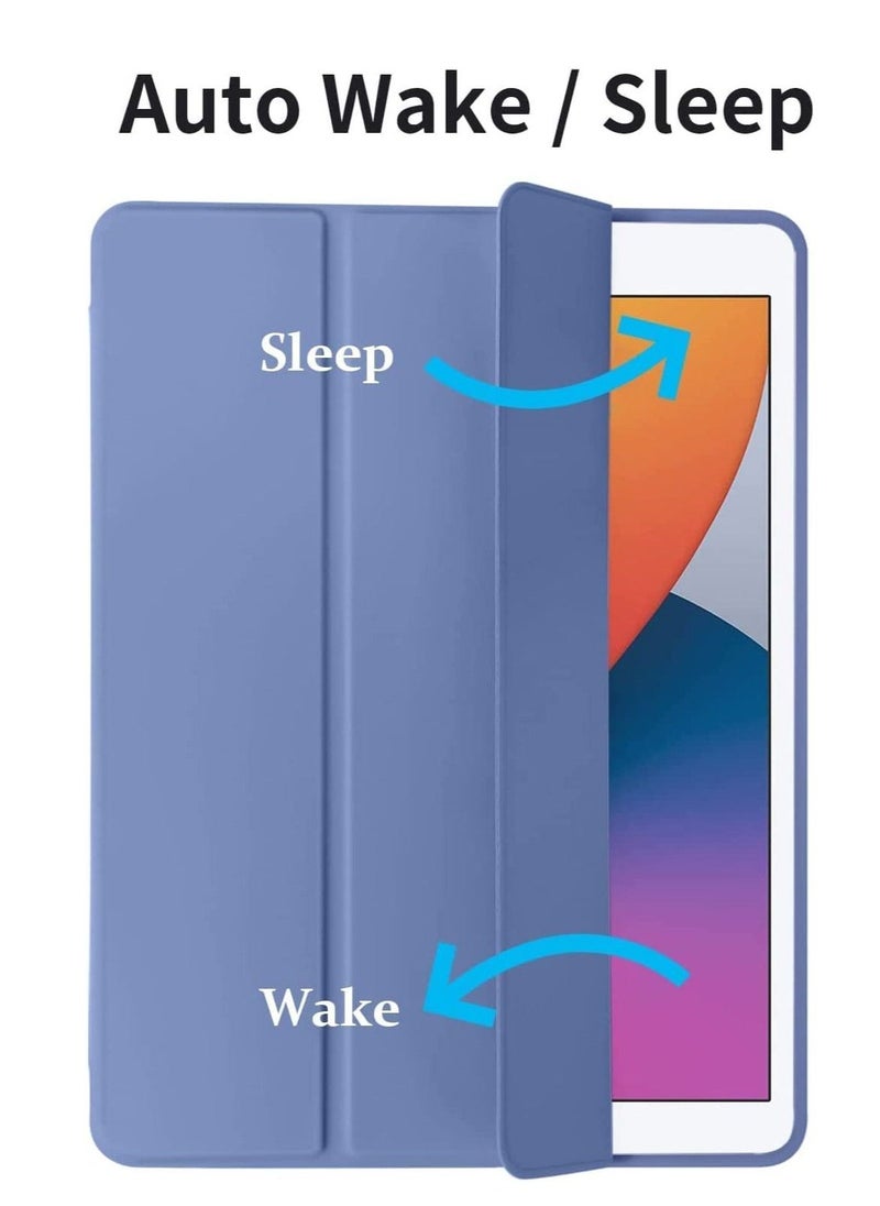 iPad 9th/8th/7th Generation case (2021/2020/2019) iPad 10.2-Inch Case with Pencil Holder [Sleep/Wake] Slim Soft TPU Back Smart Magnetic Stand Protective Cover Cases (Blue Purple) - Image 5