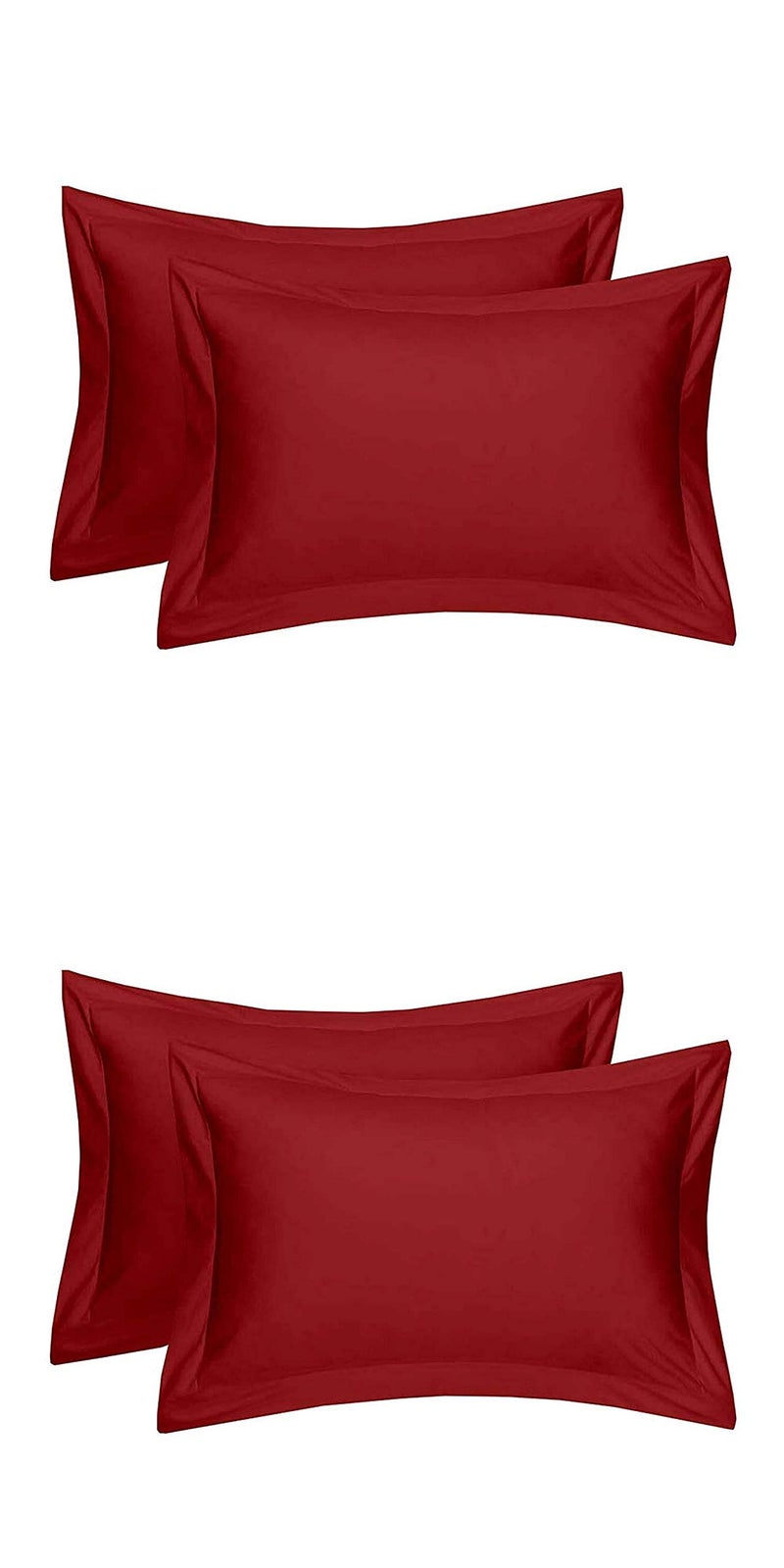 HSR Collection 100% Cotton King Size 4 Piece Pillow Covers - Maroon - Image 4