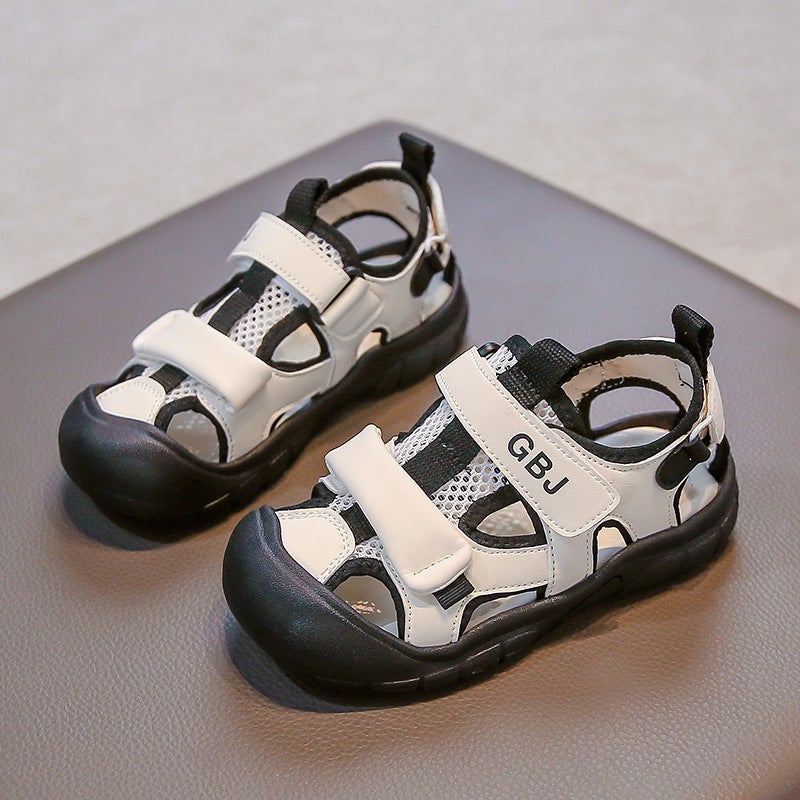 Boys' Baotou Sandals Anti-Kick Foot Protection Hollow Sneaker 1-3 Years Old Baby Beach Shoes Girls' Trendy - Image 5