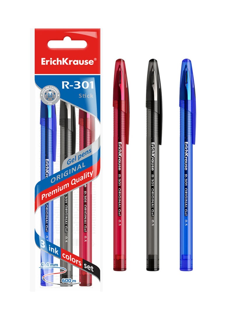 ErichKrause قلم حبر جل R-301 ثلاثي القطع 0.5 مم طرف متعدد الألوان - Image 1