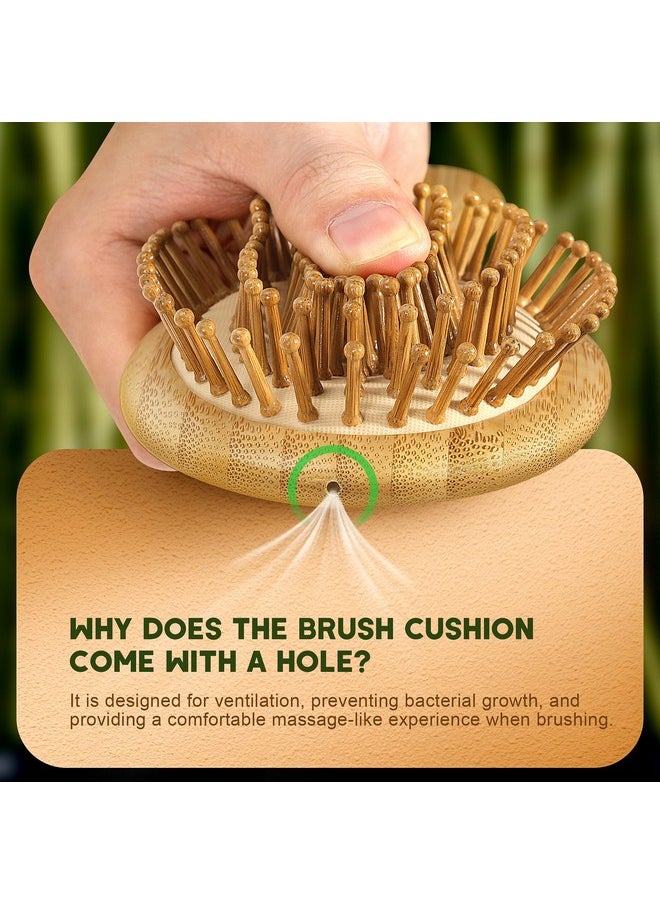BFWood - Bamboo Hair Brush Set, 4 Pcs Natural Wooden Combs Paddle Detangling Hairbrush, Wide-Tooth And Tail Comb And Mini Paddle Brush For Traveling, Suit For Women & Men - Image 1