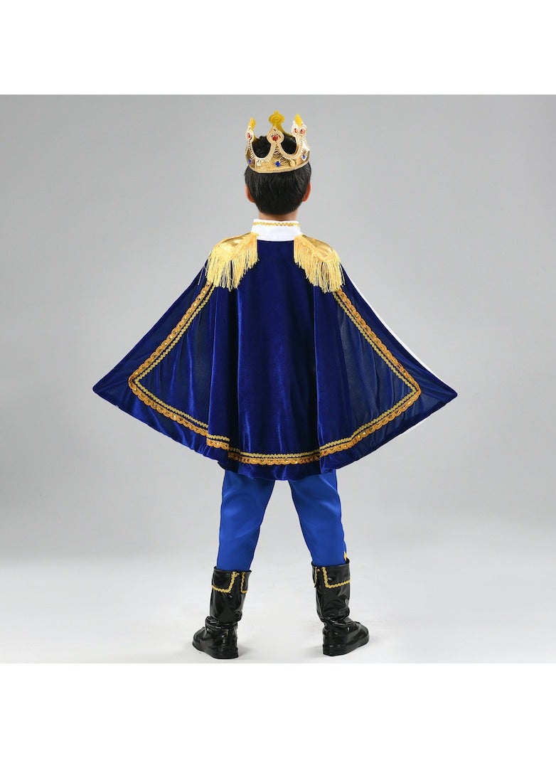 Prince Charming Cosplay Costume for Toddler Kid Medieval Royal Prince Jacket Pants Crown Dress Up Party Outfit For Boys  - Image 3