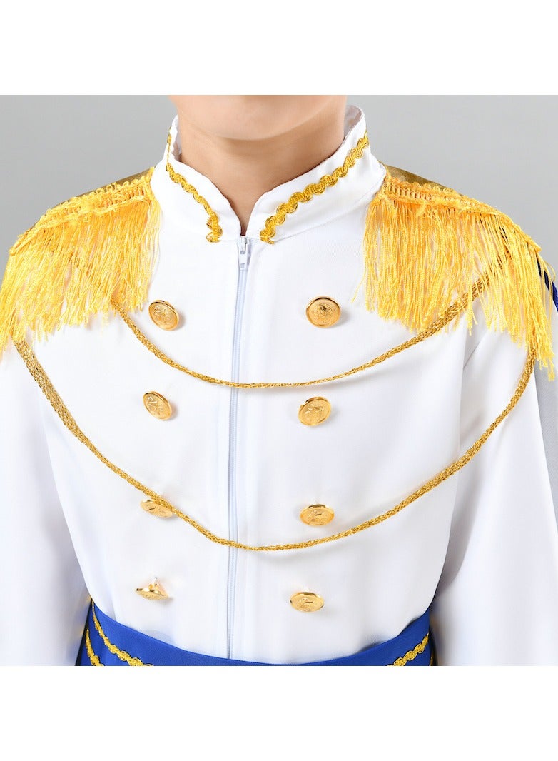 Prince Charming Cosplay Costume for Toddler Kid Medieval Royal Prince Jacket Pants Crown Dress Up Party Outfit For Boys  - Image 4