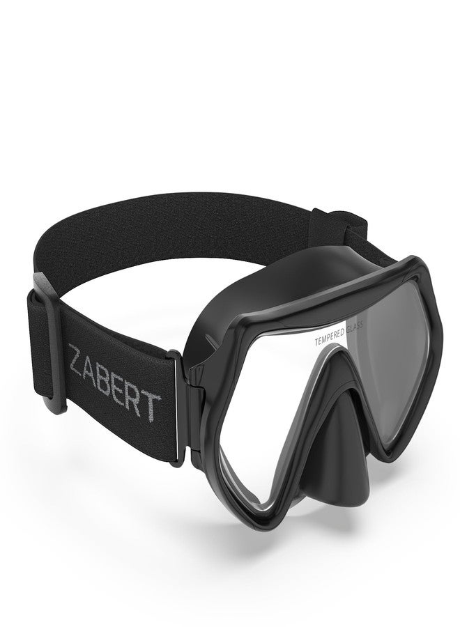 ZABERT Nose Cover Swim Goggles Mask for Adult Men Women Adult Youth - Fabric Strap Snorkel Dive Swimming Snorkeling Scuba Diving Black - Image 1