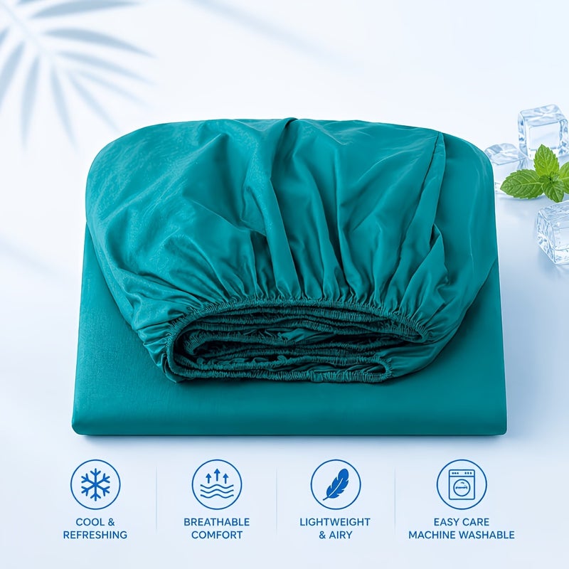 Summer Cooling Fitted Sheet (Pillowcases Not Included) – Skin-friendly, Breathable, and Cooling for Sleep, 360° Elastic Mattress Protector, Wrinkle-resistant/fade-resistant/shrink-resistant, Machine Washable, Multiple Colors Available - Image 1