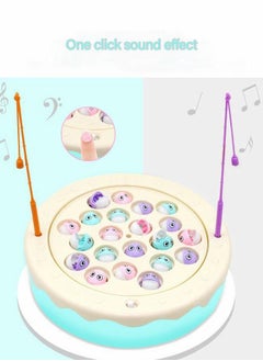 GROIC Fishing Game Toy Set Magnetic Toys with Rotating Board | Music On/Off Switch Includes 21 Fish and 2 Poles Safe Durable Gift for Toddlers Kids  - Image 2