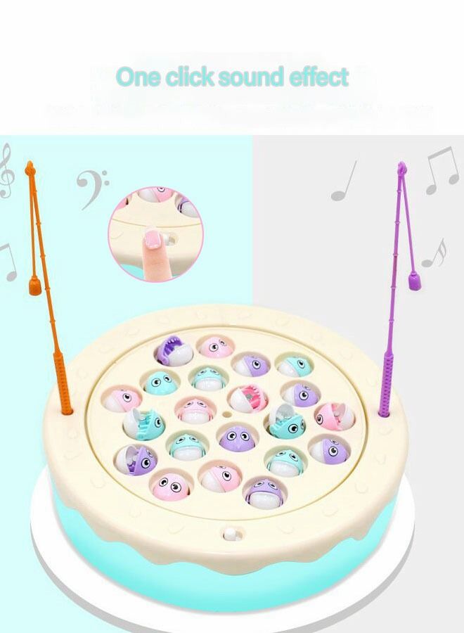 GROIC Fishing Game Toy Set Magnetic Toys with Rotating Board | Music On/Off Switch Includes 21 Fish and 2 Poles Safe Durable Gift for Toddlers Kids - Image 2