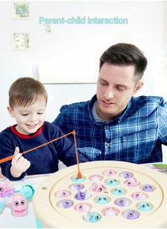 GROIC Fishing Game Toy Set Magnetic Toys with Rotating Board | Music On/Off Switch Includes 21 Fish and 2 Poles Safe Durable Gift for Toddlers Kids  - Image 5