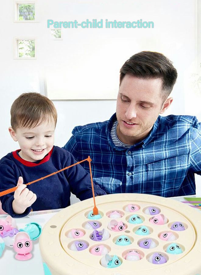 GROIC Fishing Game Toy Set Magnetic Toys with Rotating Board | Music On/Off Switch Includes 21 Fish and 2 Poles Safe Durable Gift for Toddlers Kids - Image 5