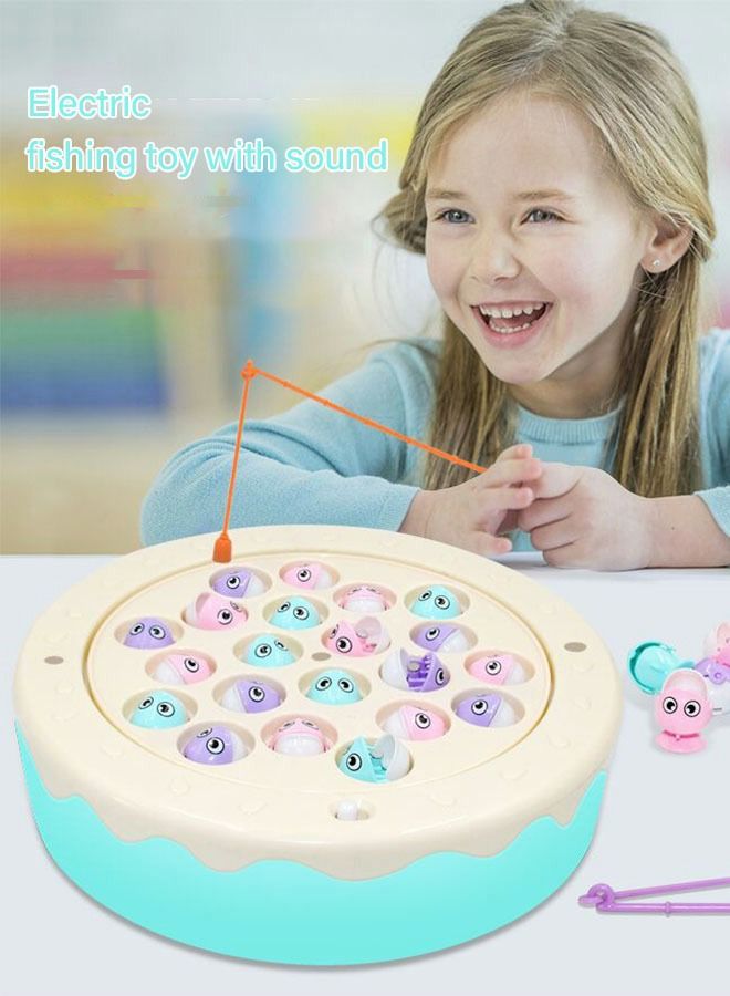 GROIC Fishing Game Toy Set Magnetic Toys with Rotating Board | Music On/Off Switch Includes 21 Fish and 2 Poles Safe Durable Gift for Toddlers Kids - Image 4