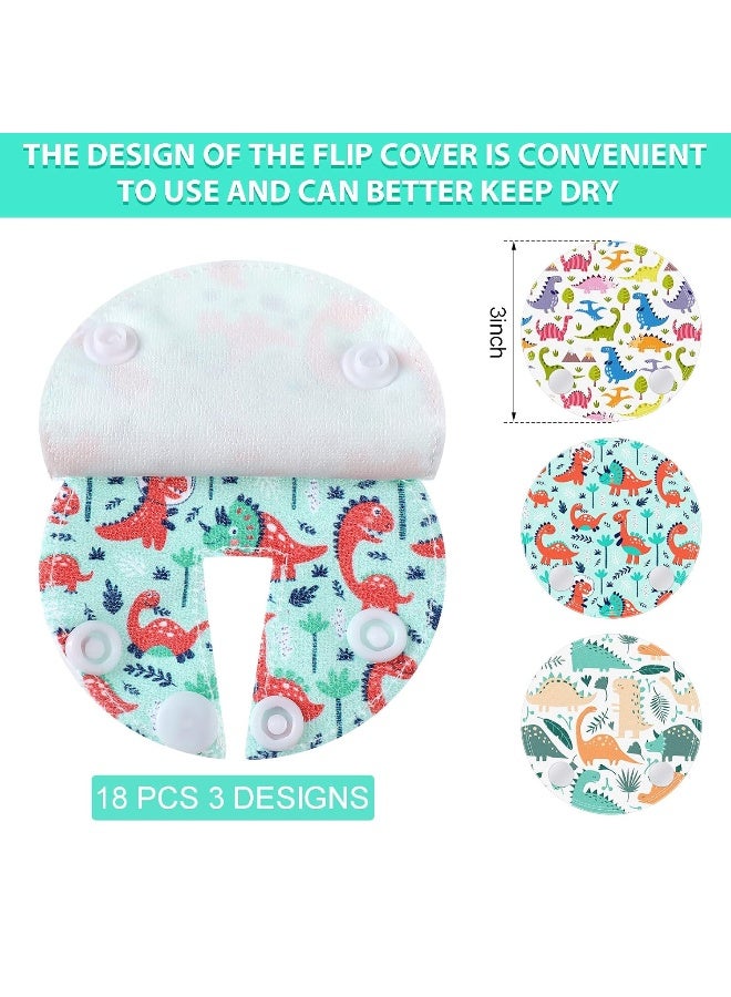 Breling 18 Pack Feeding Tube Pads Button Pad Gtube Button Covers Reusable g Tube Cutie Dinosaur Feeding Supplies for Kids Baby Breastfeeding Nursing Care(Dinosaur) - Image 3