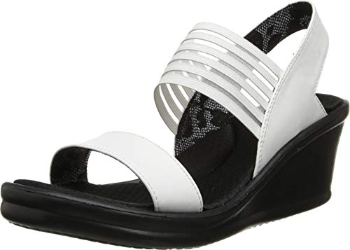 SKECHERS صندل سكيشرز كالي النسائي رمبلرز-ساي فاي بكعب عريض، أبيض، 9 M US - Image 4
