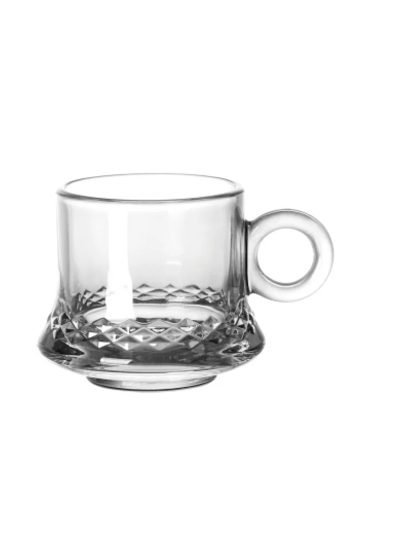 Cuisine Art Doyalex Glass by Cuisine Art Coffee Cup & Saucer Set - 80ml, 12-Pieces, Transparent (CS-038B)