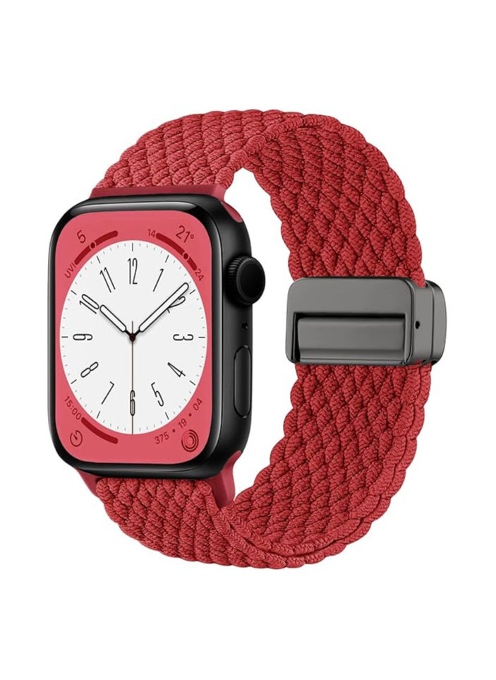 Generic - Sport Solo Loop For Apple Watch Band Ultra 49mm 46mm 45mm 44mm 42mm for Women Men,Adjustable Magnetic Stretchy Nylon Braided Wristband for iWatch Ultra 2 SE Series 10 9 8 7 6 5 4 3 2 1 - Image 1