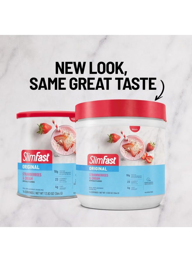 SlimFast Meal Replacement Powder, Original Strawberries & Cream, Weight Loss Shake Mix, 10g of Protein, 14 Servings (Pack of 3) (Packaging May Vary) - Image 4