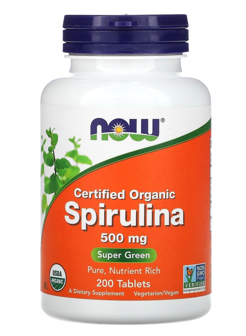 now Spirulina 500 Mg 200 Tablets - Image 1