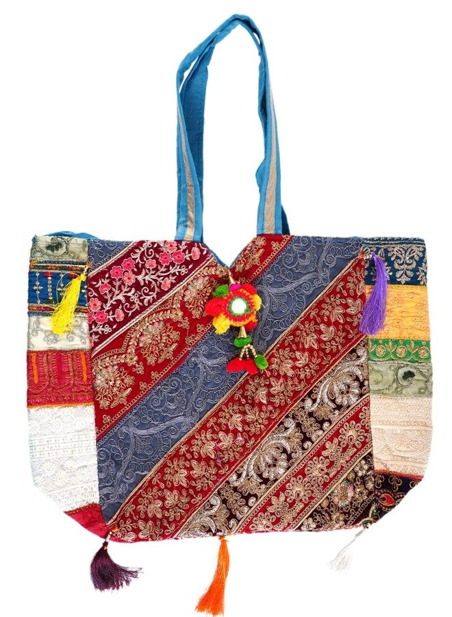 SUMERA WARQ Design Cotton Large Tote Bag for Women with Zip, Stylish Cotton Handbags, Canvas Tote Bags for College Tote Bag, Gift For Women - Image 1